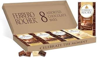 Ferrero Rocher Premium Chocolate Bars, 8 Count Variety Pack, Individually Wrapped, 3.1 oz Each