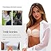 Nude Smooth Fitted Adhesive Bandeau Bralette, Truly Invisible Seamless Sticky Bras, Wireless Backless Strapless Silicone Bra, Fashion Forms Ultra Light Comfort Stretch Wraparound Bra with Nipple Patch