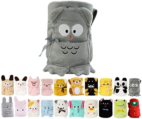 SALIGNA Cute Cartoon Baby Blanket Lightweight Fuzzy Fluffy Warm Baby Blanket for Infant Toddler Newborn Toddler Crib Cot Stroller（Owl）