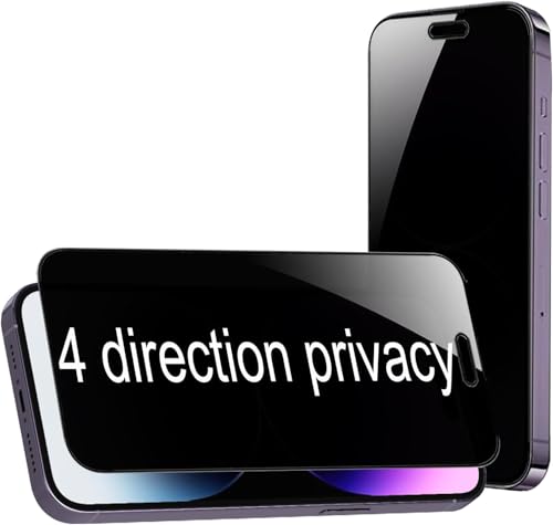 Image of MACLEN Anti-Spy 4-Way 360 True Privacy Tempered Glass Militry-Grade Protector for iPhone 14 Pro,Case Friendly, 9H Hardness, Easy Installation