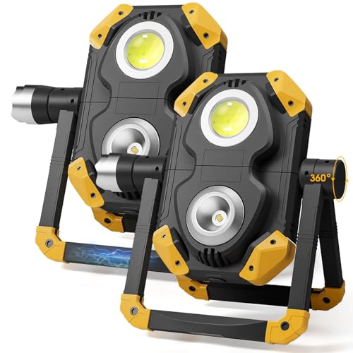 2 Pack 2500LM Magnetic Rechargeable Work Light...
