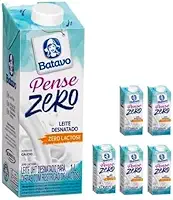 Batavo Pense Zero Leite UHT Desnatado Zero Lactose, 1 Litro, Caixa com 6 Unidades