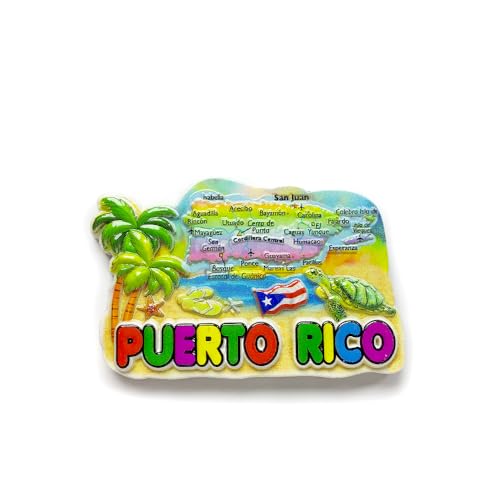Imán decorativo 3D mapa Puerto Rico 9 x 5.8 cm miniatura 1