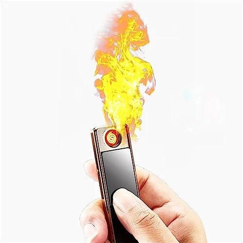 Encendedor USB recargable a prueba de viento dorado miniatura 6