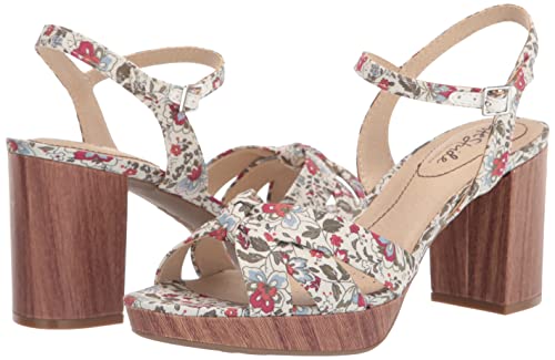 Lifestride Women's Lucky Heeled Sandal, Red Multi Floral Fabric, 9 #TOP6