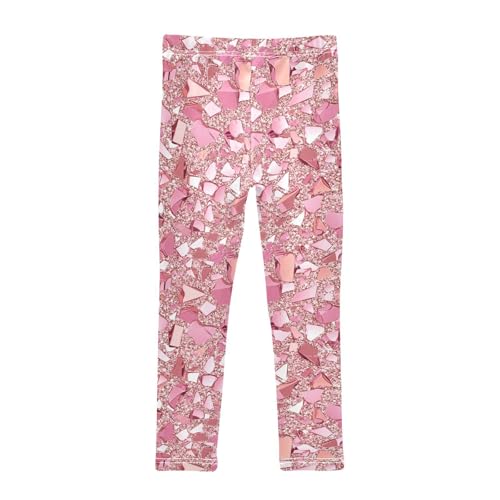 Rose Gold Pink Glitter Kids Baby Girls Leggings Stretchy Full Length Activewear Sports2