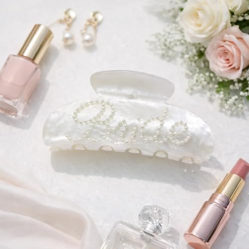 Pinza para cabello con perlas brillante para novia miniatura 4