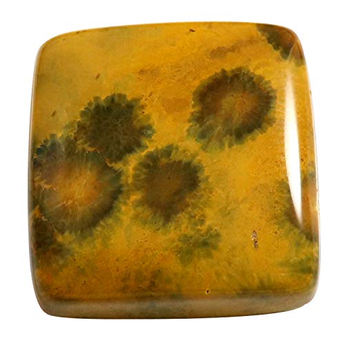 Cabochon carré en jaspe océan naturel de 28,5 ct pour création de bijoux uniques