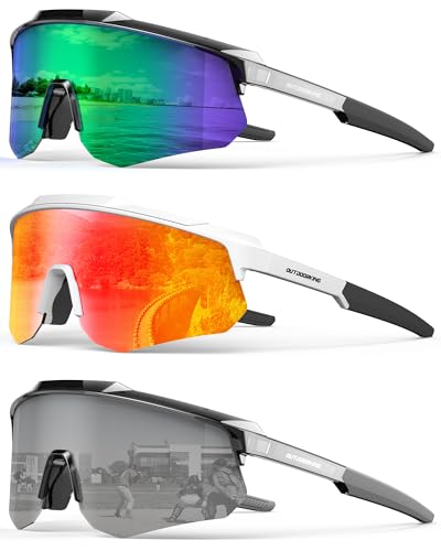 OUKEMAX Polarized Sports Sunglasses for Men Women, UV400 One-Piece Lens Sport Shades for Baseball, Running, Cycling, Fishing