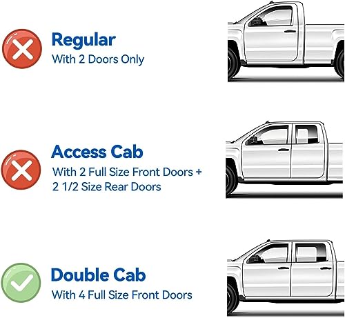 Image of Window Visors Rain Guards for 2005-2015 Toyota Tacoma Double Cab, Out-Channel Window Vent Wind Deflectors Visors Shades for 05-15 Tacoma