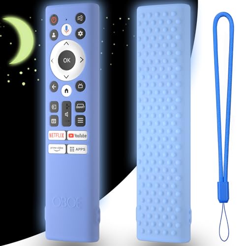 Image of Oboe Silicone TV Remote Cover Compatible with Acer Tv Remote Advanced I Series /V Series /H PRO Series Tv Remote Protective Case with Remote Loop (B-Glow in Dark Blue) [Remote NOT Included]