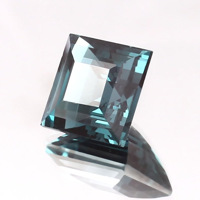 Tourmaline bleue verte naturelle taille Asscher, cadeau idéal pour création bague - 4