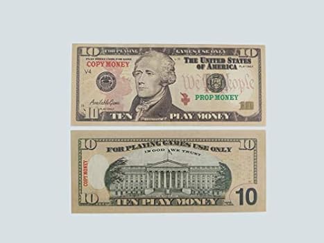 na prop money full print 2 sided 10 dollar bills realistic paper copy play money looks real money stacks for education movie videos birthday pranks kids and party buy online at best