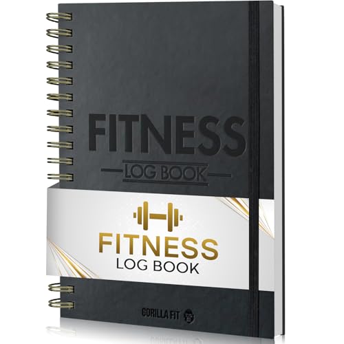 Gym Workout Journal (A5) - Hardback Leather PU Workout Tracker (128 Workouts) - Set Goals & Track Progress | Premium Fitness Journal & Log Book by Gorilla Fit