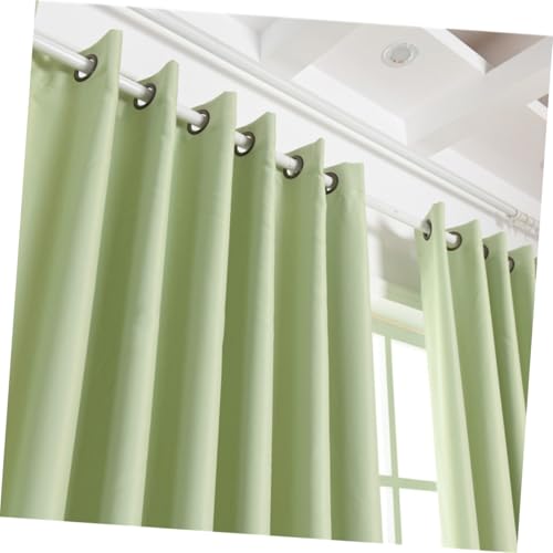 Rideau occultant lin texturé vert clair thermique à œillets pour salon moderne