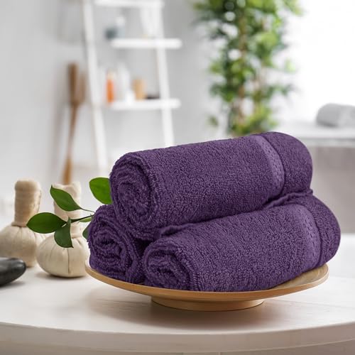 Utopia Towels - 10er Pack Gästehandtücher 30x50 cm mit Aufhängeschlaufe, 100% Baumwolle weich und saugfähig Gästetücher Set (Pflaume) – Bild 4