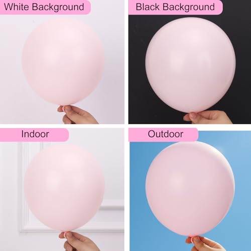 Image of RUBFAC Pale Pink Balloons 129pcs Different Sizes Pack of 18 12 10 5 Inch, Latex Light Baby Pastel Pink Balloon Garland Arch Kit for Baby Shower Engagement Bachelorette Wedding Birthday Party