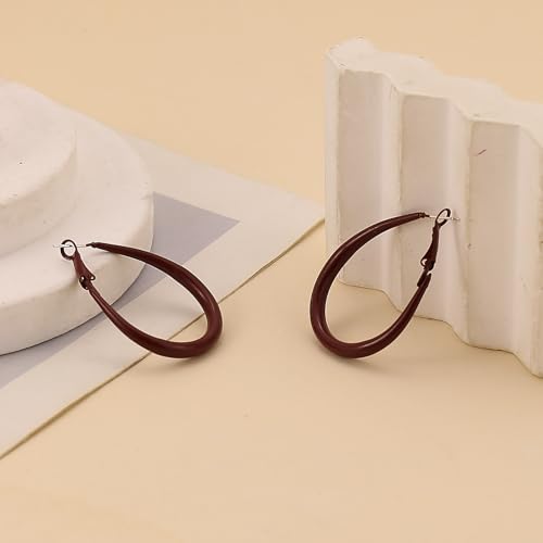 LKingel Red Hoop Earrings for Women Exaggerated Hoop Earring 8090s Earring Lightweight Anti-Allergy Oversized Red Earrings for Women by LKingel - Used condition - Image 8