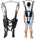 Patient Lift Sling Aids Standing Walking Gait Belt Supports Sitting Transfer Strap Seats Harness Assistance Elderly Senior Full Body Mobility Exercisers Black