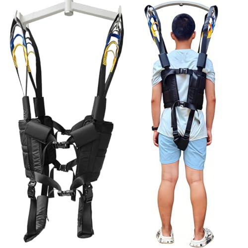 Patient Lift Sling Aids Standing Walking Gait Belt Supports Sitting Transfer Strap Seats Harness Assistance Elderly Senior Full Body Mobility Exercisers Black