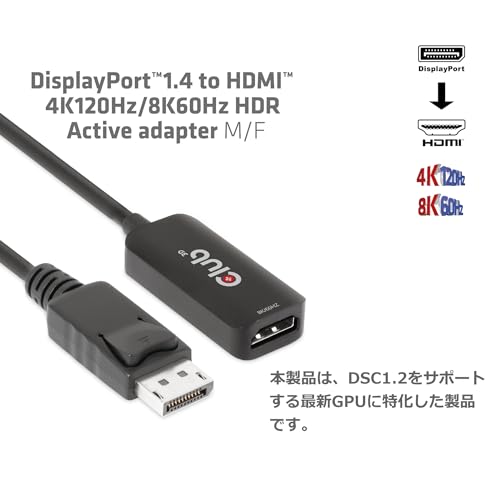 Club3d Cac-1088 Cavo e Adattatore Video 0.21mt DisplayPort Hdmi Nero - 3