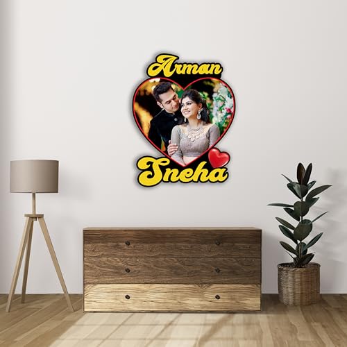 Image of Shrikant Art Personalized inchBFF inch Multi-Photo Collage Wall Hanging - Custom Wooden Picture Frame with 12 Photo Slots and Heart Accents for Best Friends