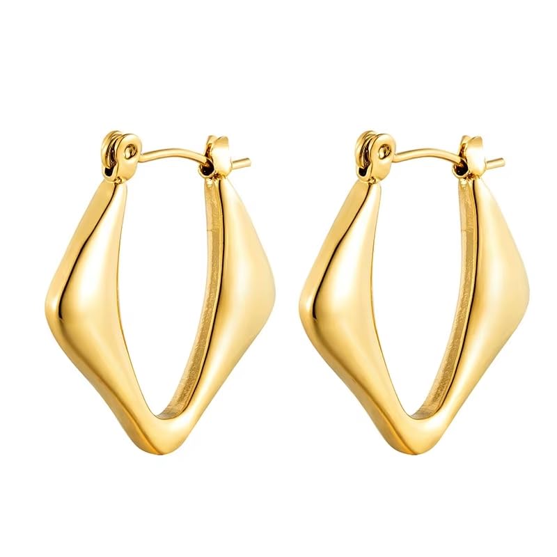 nakabh Trendy Gold Plated Geometric Hoop Earrings for Women and Girls-picture-39