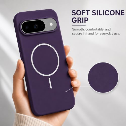 Image of FIRST MART Matte Silicone Back Cover for Google Pixel 9 - Purple