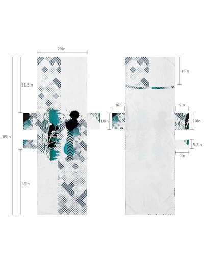 Rowers Beach Lounge Chair Towel Cover, Soft Chaise Lounge Towel with Side Pockets Patio Pool Chairs Cover for Beach/Pool Sunbathing 29x85 Teal Black Geometric Modern Abstract Art