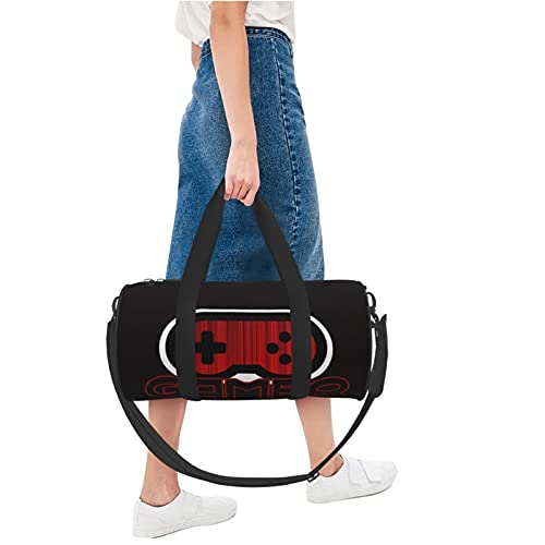 Red Gamer Sport Gym Duffle Travel Bag for Men Women Small Duffel Bag for Sports,Gyms and Weekend Getaway