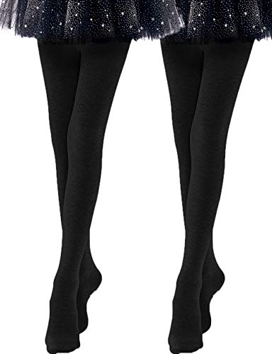 Daydance Girls Dance Tights Knit Cotton Footed Tights for Ballet
