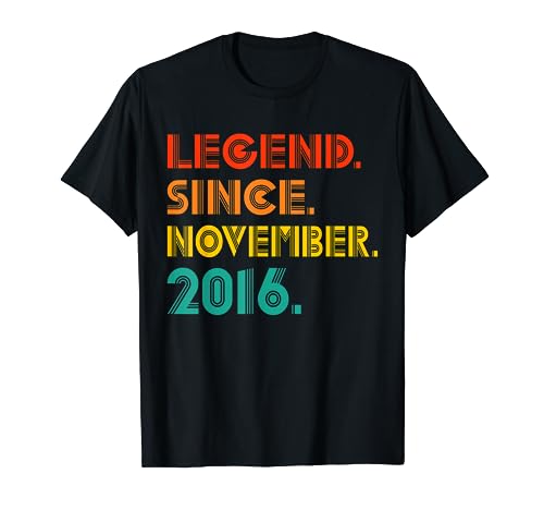 Legend Since November 2016 Birth Of Birthday Gifts Legendary T-Shirt
