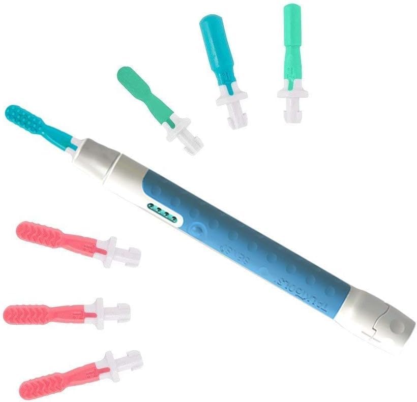 TalkToolsSensi Kit & 7 Jaw Tips - Sensory Therapy Tool for Speech and Feeding, Autism Sensory Products, ADHD Tools, Speech Therapy Gifts for Autism Children (Ocean Blue)