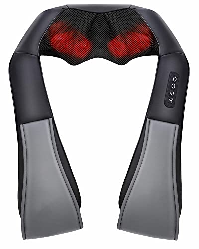 Qcuq Neck And Shoulder Massage, Shiatsu Back Massager With Optional Heat And 3 Intensity Adjustable, 3D Deep Tissue Kneading For Muscle Pain Relief, Office Car Home Use #TOP23