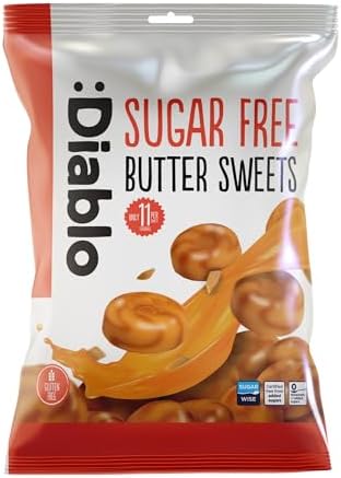 Diablo Sugar-Free Candy Butter Sweets, Healthy Sweets Sweetened with Maltitol, Sugar-Free Treats for All Occasions, Ideal for Gift Boxes, Mother’s Day & Father’s Day – 75g, Pack of 1