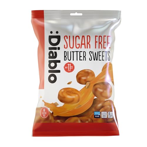 Diablo Sugar-Free Candy Butter Sweets, Healthy Sweets Sweetened with Maltitol, Sugar-Free Treats for All Occasions, Ideal for Gift Boxes, Mother’s Day & Father’s Day – 75g, Pack of 1