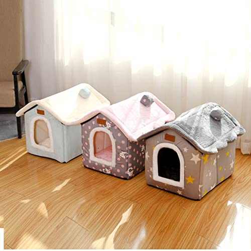 Tuole Foldable Dog House Kennel Bed Mat For Small Medium Dogs Cats,Winter Warm Cat Nest Puppy Cave Sofa Pet Products (Light Gray, L) #TOP6