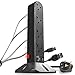 Price comparison product image Duronic 8 Socket Extension Tower ST8B | 2 Metre (2M) Power Cable | BLACK | 8-Gang Extension Lead for UK Plug Sockets | Surge & Spike Protection | Max. 3000W Capacity