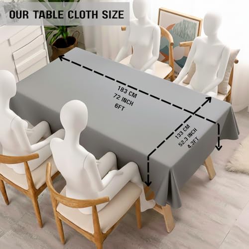 Image of Classic Dusty Red and White Checkered 4 /6 Seater Table Cloth /Cover, 52 x 72 Inch, Buffalo Plaid Pattern, Rectangle Dining Table Cover