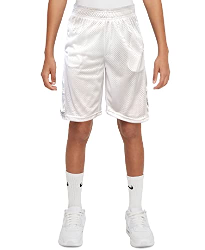 Pantalones cortos de baloncesto de corte deportivo clásico infantil en blanco
