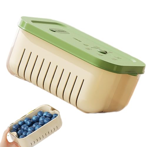 Contenedores de frutas para, organizadores de contenedores, contenedor de almacenamiento de bayas para refrigerador, apilable, para despensa, cocina, preparación de comidas, almuerzo, embalaje