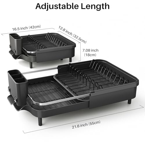 Sntd SN-MYL700-BK Dish Drying Rack - Expandable Dish Rack For Kitchen Counter, Stainless Steel Dish Drainer thumb #4