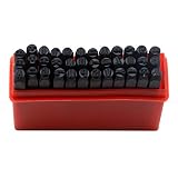 Oudtinx Number and Letter Stamp Set (36 Piece Punch Set/A-Z & 0-9) Hardened Steel for Metal Wood, Leather- 1/8' (3mm)