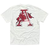 Houndstooth Clothing Co., Arkansas Razorback Charger Tee, Officially Licensed NCAA, Soft Cotton, Unisex Classic Fit, Men's and Women's SM-2XL White - White