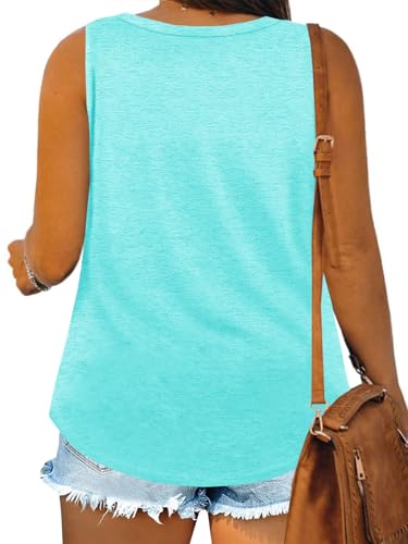 Image of Plus Size Tank Tops for Women Summer Sleeveless Tops Loose Fit Tunic Tanks