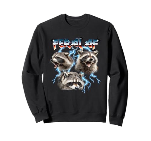 Funny Retro Band Vintage Feral AF Raccoon Trash Panda Lover �g���[�i�[