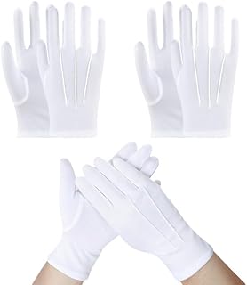 Weiße Handschuhe, Genähte Weiße Handschuhe für Herren und Damen, Weiche Handschuhe, Weiße Handschuhe für Hochzeitskleid-Handhabung, Festkleidung und Schmuck