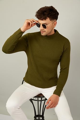 Image of Kvetoo Men High Neck Full Sleeve Winter Woolen Sweater