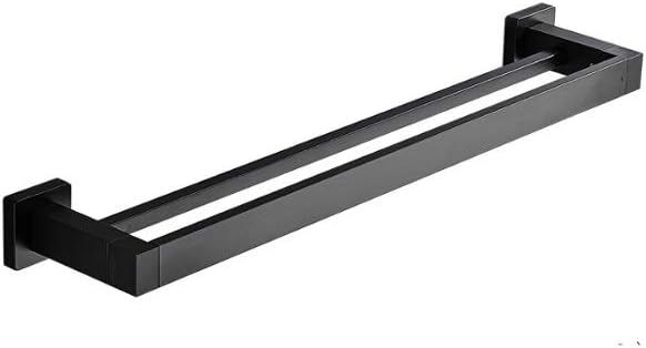 Matt Black Double-Sided Towel Bar, Towel Rack Wall-Mounted Towel Rack, Household Towel Rack