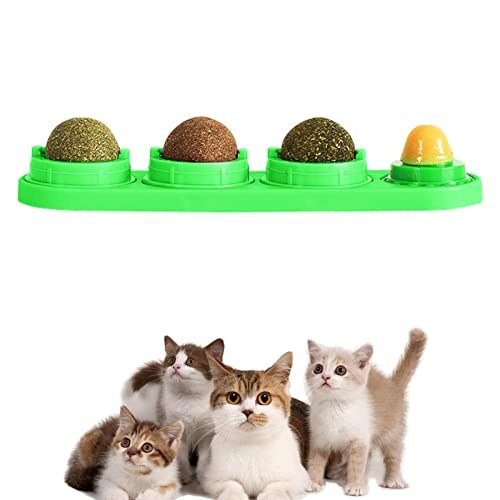 Gato Brinquedos Catnip Ball - 4 em 1 Catnip Wall Balls Brinquedos Comestíveis Gatinho para Gatos Lam